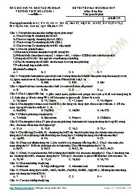 Đề thi thử Đại học môn Hóa học năm 2017 - Mã đề 132 - Trường THPT Đô Lương 1 (Có đáp án)